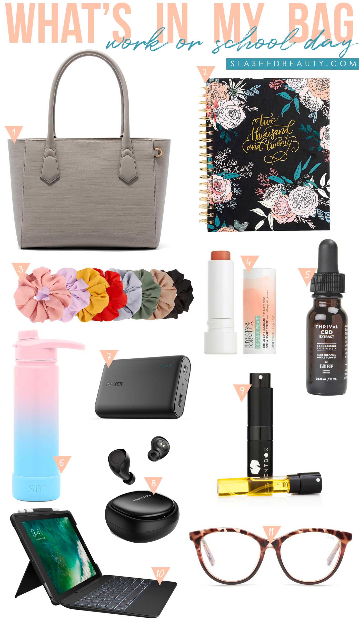 What's In My Bag: Work & School Days | What to pack in your bag if you spend all day at work and school | She Beauty