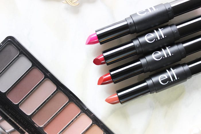 elfduolipsticknight | Slashed Beauty The new e.l.f. Day to Night Lipstick Duos are perfect for building up your collection, or traveling. See swatches of all four duos! | Slashed Beauty