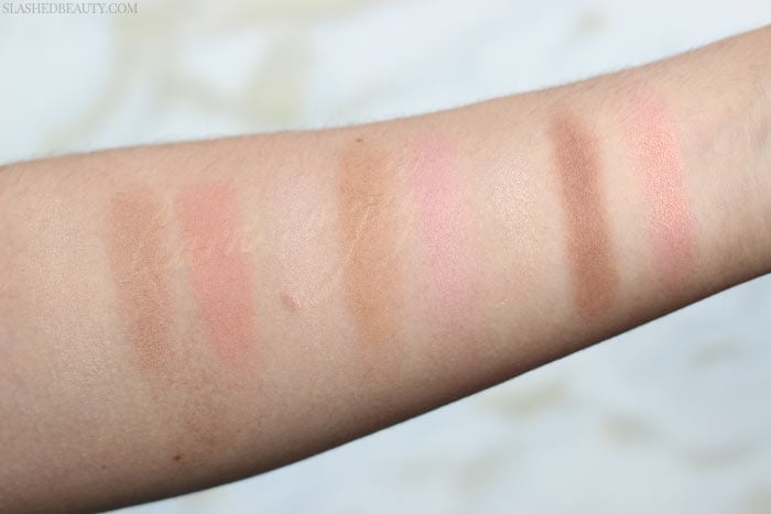 katemosscontourswatches | Slashed Beauty Swatches of all three new Rimmel Kate Sculpting Kits-- read the review of how they held up during a busy day. | Slashed Beauty