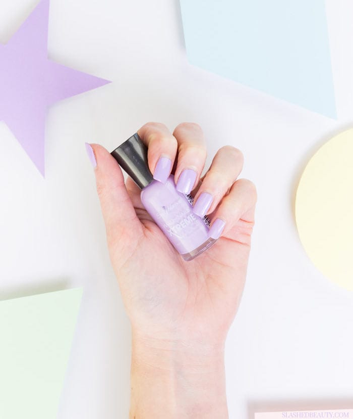 Budget-Friendly-Pastel-Polish-SH-Hard-as-Nails-Extreme-Wear-Lacey-Lilac | Slashed Beauty 5 Pastel Drugstore Nail Polishes You Need Right Now: #3 Sally Hansen Hard as Nails Xtreme Wear Lacey Lilac