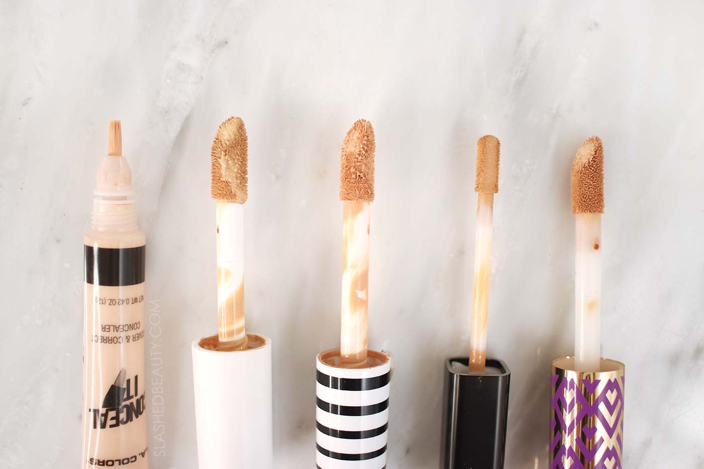 best-concaelers-every-budget | Slashed Beauty Concealer Wands: L.A. Colors, e.l.f., Covergirl, LORAC, tarte | The 5 Best Full Coverage Concealers for Every Budget | Best Drugstore Concealer | Slashed Beauty