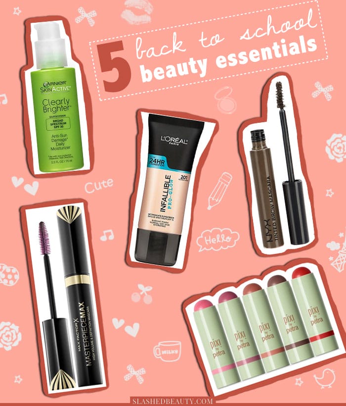 These back to school beauty essentials will help you achieve a fresh faced makeup look in a flash. | Slashed Beauty