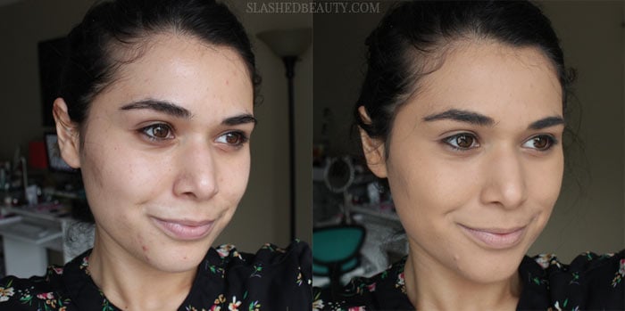covergirlvitalistbeforeafter | Slashed Beauty Get the scoop on the latest drugstore foundation causing buzz! Read the review of Covergirl Vitalist Healthy Elixir Foundations, and if it would work for your skin! | Slashed Beauty