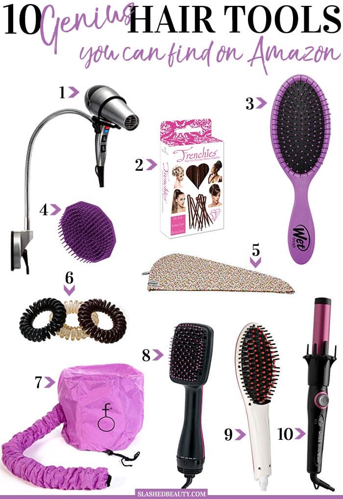 These genius hair tools from Amazon will help you style your hair quickly, and manage it without effort. Check out which ones are must-haves for you! | Slashed Beauty