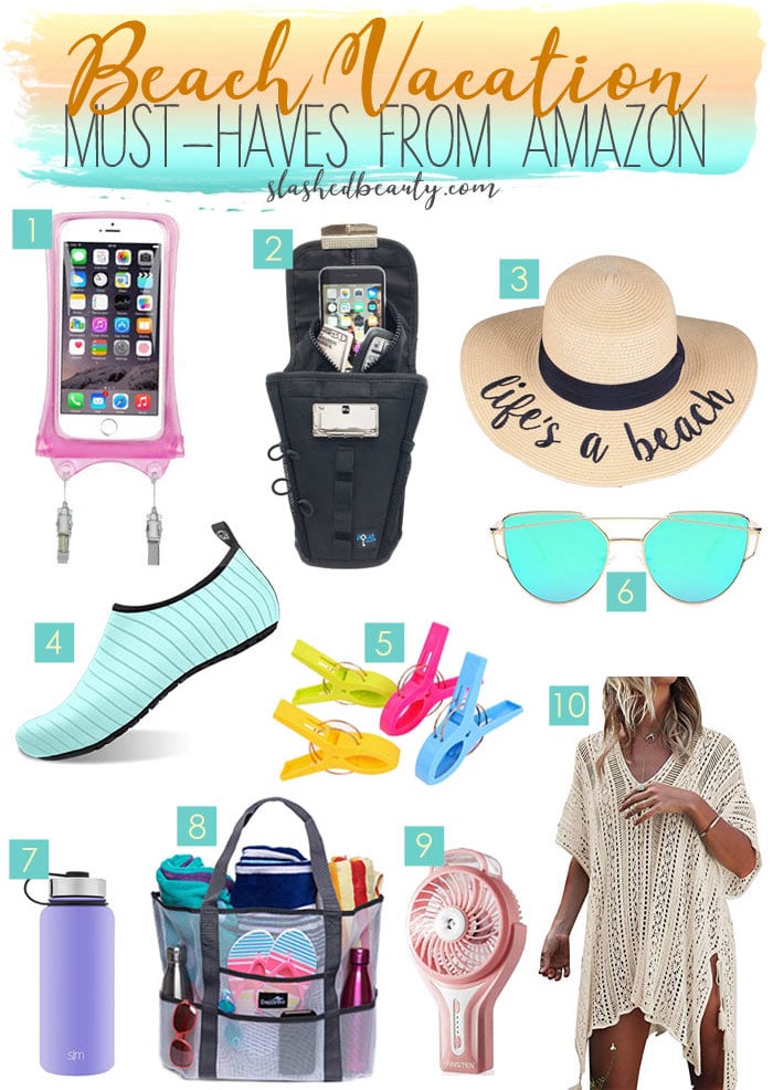 Going on a beach trip? Add these beach vacation must haves from Amazon to your cart so you can relax in style. | Slashed Beauty