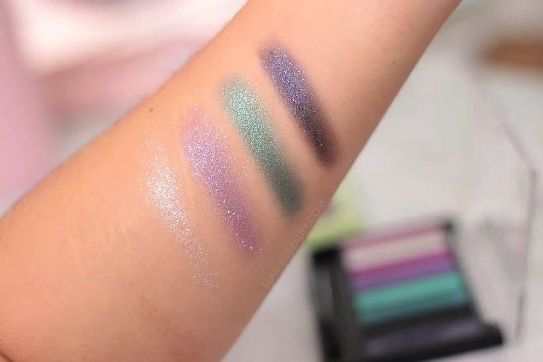 covergirl-thats-rad-swatches | Slashed Beauty Covergirl That's Rad Palette glitter swatches | The Best Budget Friendly Glitter Eye Makeup | Slashed Beauty