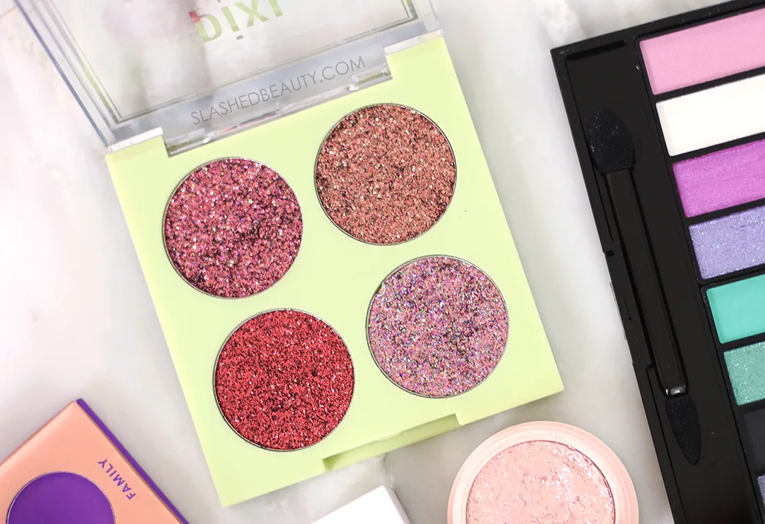 pixi-glitter-y-eye-quad | Slashed Beauty Pixi Glitter-y Eye Quad in Rose Bronze | The Best Budget Friendly Glitter Eye Makeup | Slashed Beauty