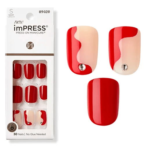 taylor-swift-red-inspired-nails | Slashed Beauty Kiss imPRESS Short Press On Manicure - Adore You | Taylor Swift Red Inspired Press On Nails | Slashed Beauty