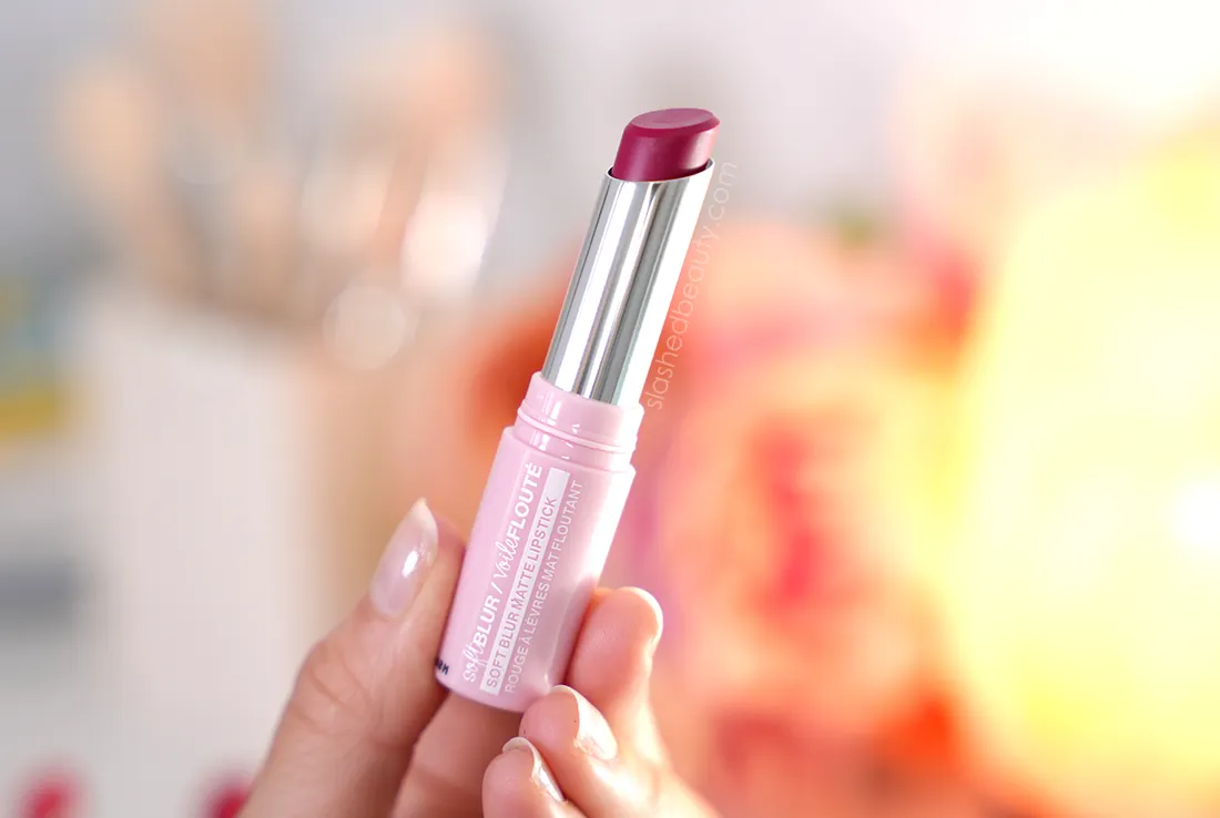 wetnwild-soft-blur-matte-lipstick | Slashed Beauty Hand holding open tube of wet n wild Soft Blur Matte Lipstick | Review & Swatches | Slashed Beauty