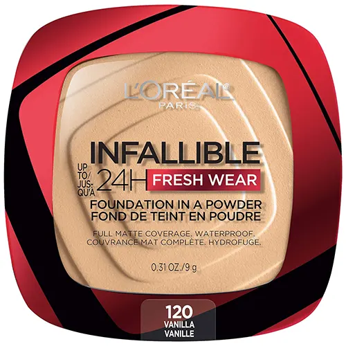 loreal-infallible-powder-foundation | Slashed Beauty L'Oreal Infallible 24HR Fresh Wear Foundation in a Powder | Top 4 Drugstore Powder Foundations Tested Before & After | Slashed Beauty