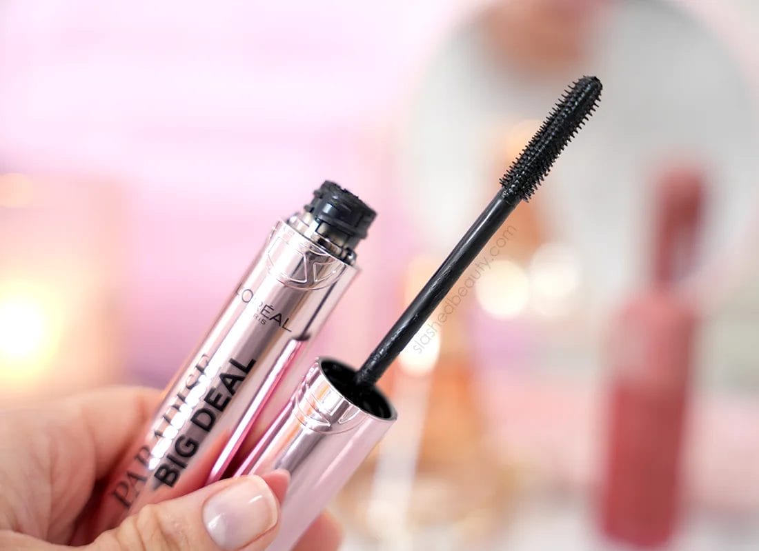 loreal-paradise-big-deal-mascara | Slashed Beauty Close up of hand holding an open tube of L'Oreal Paradise Big Deal Mascara | Slashed Beauty