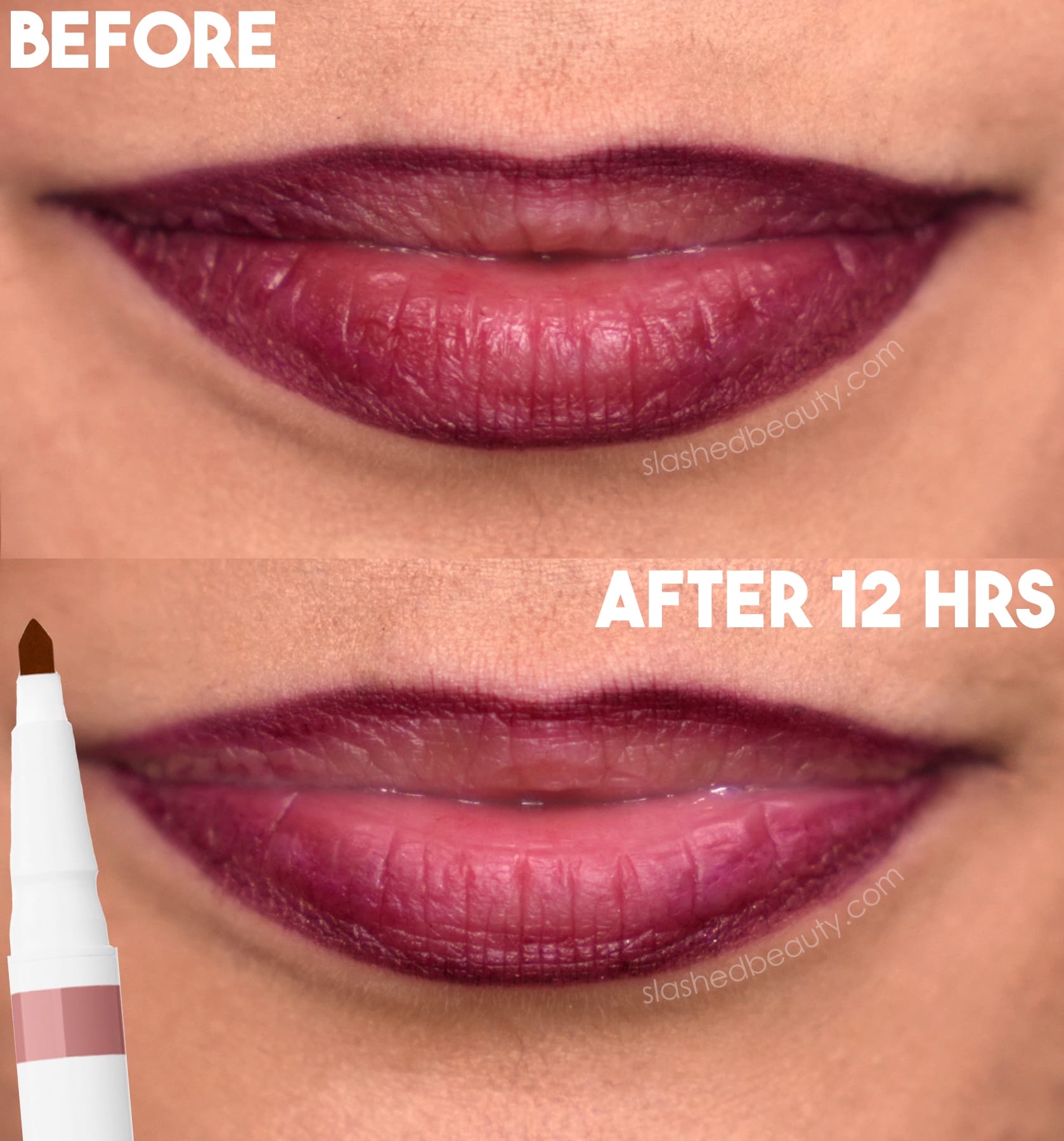 wet-n-wild-lip-liner-stain-before-after | Slashed Beauty